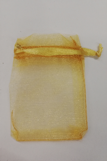 Organzový sáček - 9 x 7 cm - zlatavý