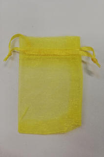 Organzový sáček - 9 x 7 cm - žlutý