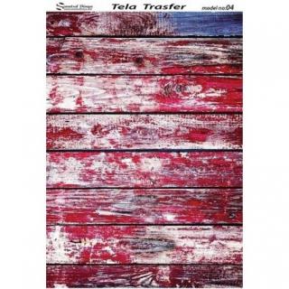 Papír Tela Transfer - Cadence - 48 x 33 cm - Červené dřevo