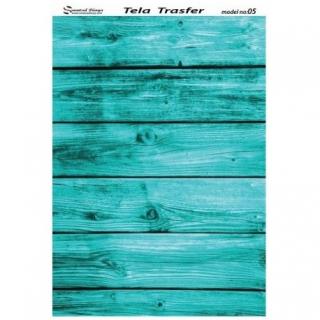 Papír Tela Transfer - Cadence - 48 x 33 cm - Modré dřevo