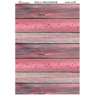 Papír Tela Transfer - Cadence - 48 x 33 cm - Růžovočervené dřevo