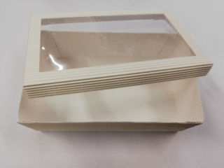 Papírová dárková krabička z vlnité lepenky - bílá - 10x22x13,5 cm