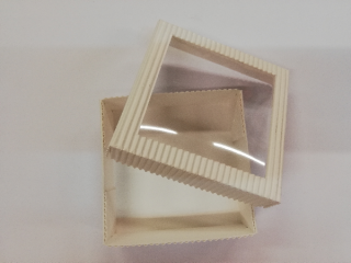 Papírová dárková krabička z vlnité lepenky - bílá - 3x9x9 cm