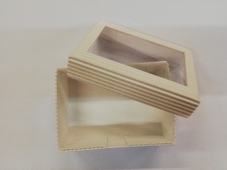 Papírová dárková krabička z vlnité lepenky - bílá - 4x10x7,5 cm