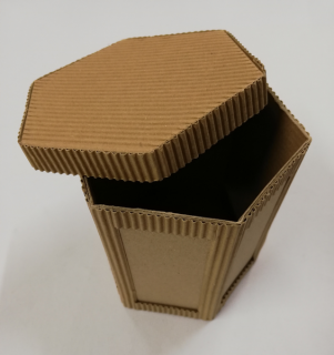 Papírová dárková krabička z vlnité lepenky - přírodní - 11,5x6x9,5cm