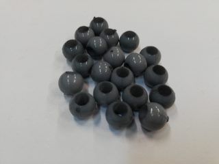 Plastové korálky s velkým průvlekem 10x9mm - šedé - 20ks
