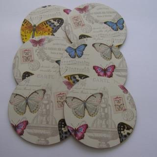 Podtácek - kruh 10 cm - motýli