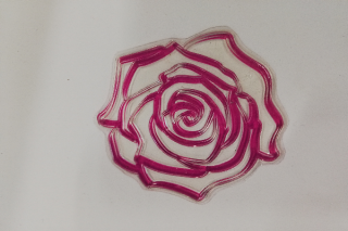 Razítko silikonové - květina růže 1 - 8,5 cm