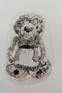 Razítko silikonové - medvídek v šatičkách - 5 x 4 cm
