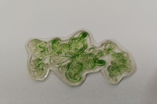 Razítko silikonové - ornament zelený 2 - 5,5 x 3,5 cm