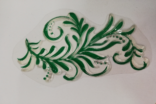 Razítko silikonové - ornament zelený 5 - 14,5 x 9 cm
