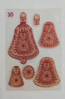 Razítko z polymeru transparentní - sada 14 x 18 cm - vánoční zvonečky