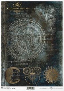 Rýžový papír A4 pro tvoření - Fantasy, zodiak, znaky, smrtihlav- R1707