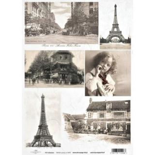 Rýžový papír A4 pro tvoření - Paris Vintage R0442