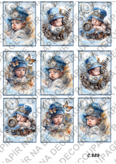 Rýžový papír A4 pro tvoření - Steampunk baby - KB689