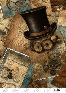Rýžový papír A4 pro tvoření - Steampunk man - KB451