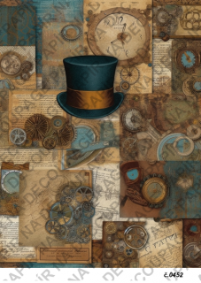 Rýžový papír A4 pro tvoření - Steampunk man - KB452