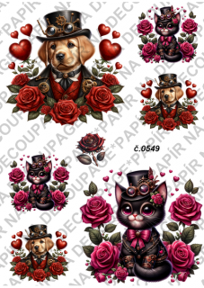 Rýžový papír A4 pro tvoření - Steampunk Valentine - KB549