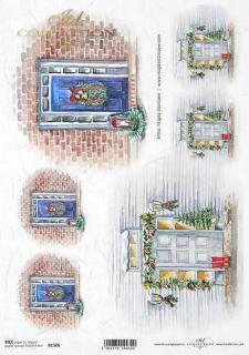 Rýžový papír A4 pro tvoření - Vánoční výzdoba, dveře - R1506