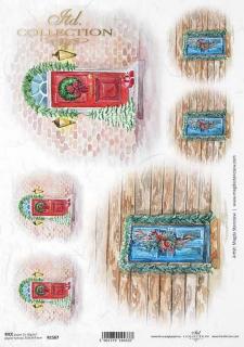 Rýžový papír A4 pro tvoření - Vánoční výzdoba, dveře - R1507