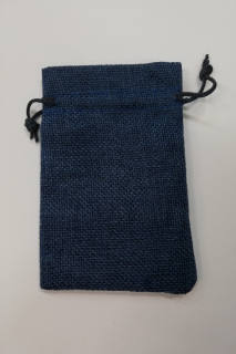 sáček jutový modrý 9x7 cm