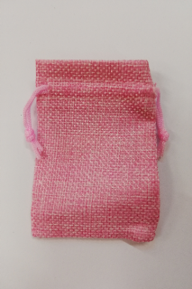 sáček jutový světle  růžový 9x7 cm
