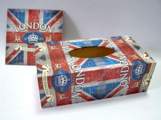 Sada - dřevěná krabička a obrázek - London