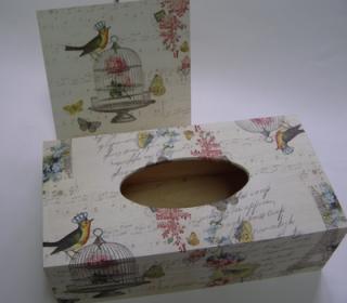 Sada - dřevěná krabička a obrázek - Ptačí klec a Paříž 1