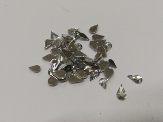 Šatonové nažehlovací kamínky slza krystal 8x5 cm