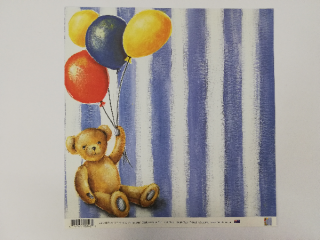 Scrapbooking papír 30x30 cm - Modrý medvídek