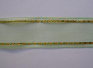 Šifonová stuha zelená tkaný okraj - 40 mm - 1m