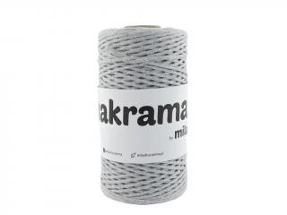Šňůra MAKRAMA Mila - 80% bavlna - 2mm/180m - světlá šedá (skladem)