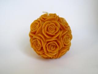 Svíčka vonná  - 9 x 8 cm - koule růže  - medová