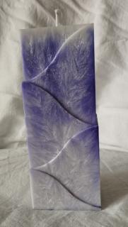Svíčka vonná z palmového vosku č.33-1- kvádr vlna fialový mramor