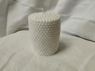 Svíčka vonná z palmového vosku č.39-3- perly válec bílá