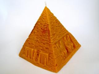 Svíčka vonná z palmového vosku - pyramida - oranžová