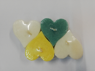 Svíčka vonná z palmového vosku - sada 4 svíček srdíčko - č.1