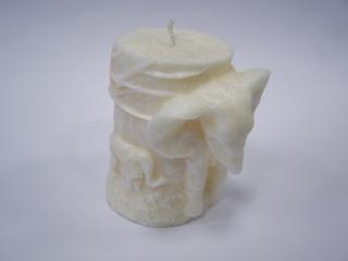 Svíčka vonná z palmového vosku - Sloni - bílá
