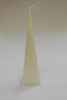 Svíčka z parafínu k dalšímu zdobení - Jehlan 22 x 6 cm
