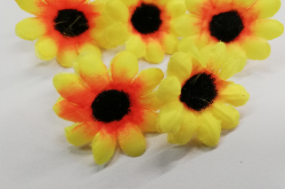 Textilní dekorace slunečnice 3,5 cm