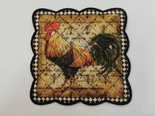 Textilní prostírání na stůl čtverec 18,5 cm - černé - kohout 3