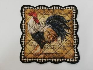 Textilní prostírání na stůl čtverec 18,5 cm - černé - kohout 4