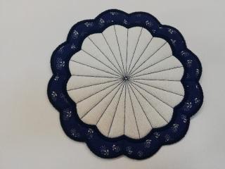 Textilní prostírání na stůl kulaté 20cm - modré 4