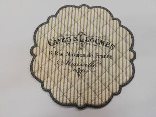 Textilní prostírání na stůl kulaté 20cm - šedé - café´s & L écumes
