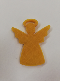 Vánoční ozdoba andílek - výtisk 3D - 5 x 4 cm - medová