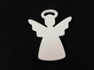 Vánoční ozdoba andílek - výtisk 3D - 5 x 4 cm - sněhově bílá