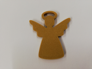Vánoční ozdoba andílek - výtisk 3D - 5 x 4 cm - zlatá