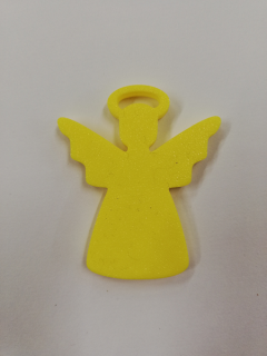 Vánoční ozdoba andílek - výtisk 3D - 5 x 4 cm - žlutá