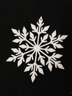 Vánoční ozdoba vločka - výtisk 3D - 11cm - sněhově bílá