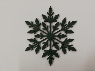 Vánoční ozdoba vločka - výtisk 3D - 11cm - zelená